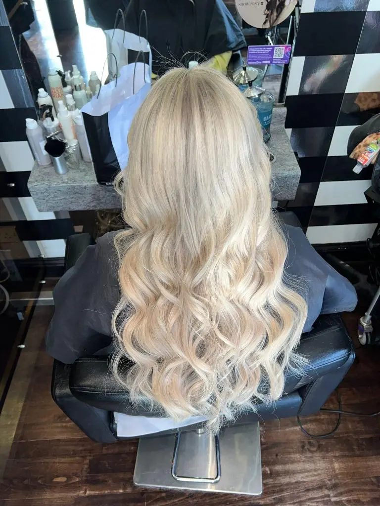Blonde hair styling at Vogue Hair Studio